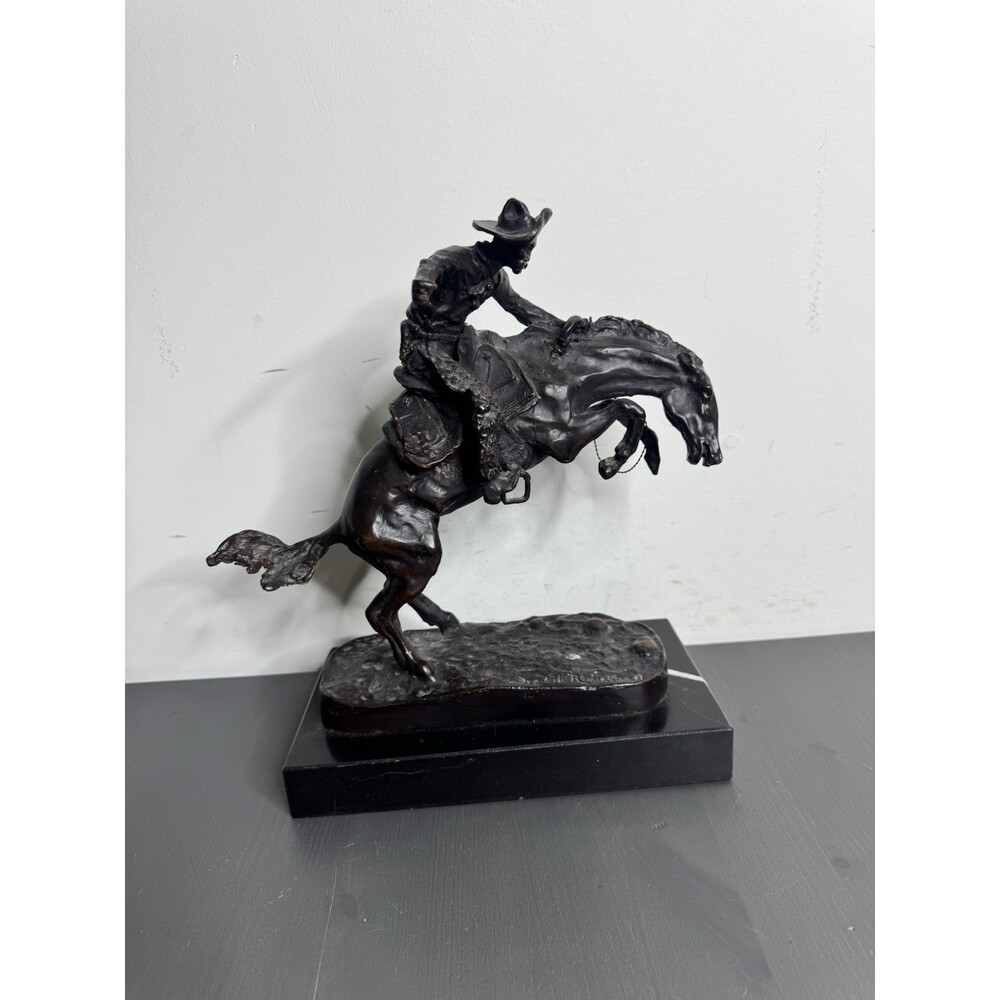Frederic Remington "Wooly Chaps" Bronze Sculpture, 12"H x 9"L x 5"W - Picture 2 of 9